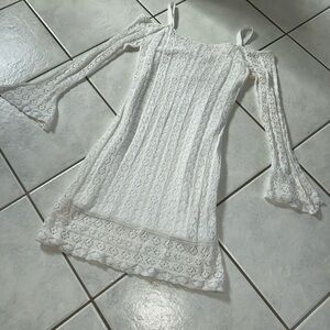 VENUS White Knit Lace Dress